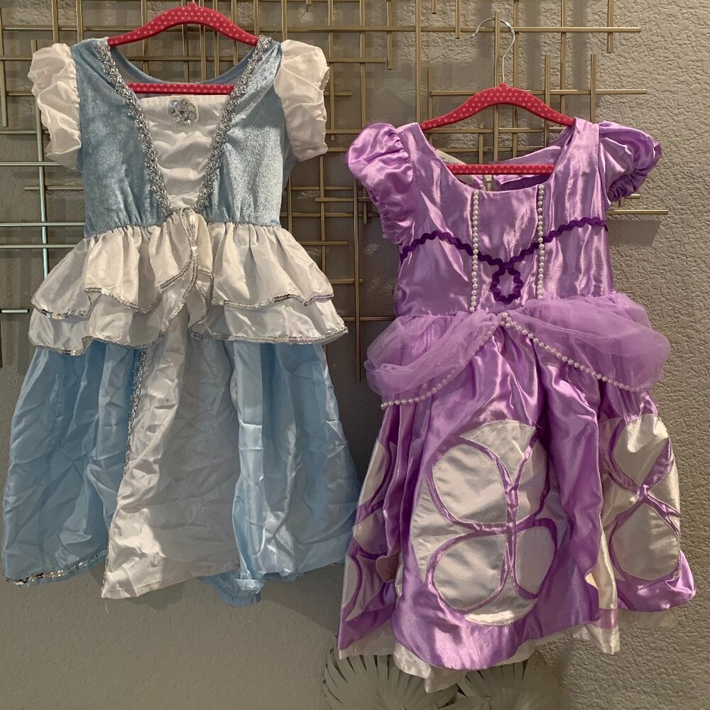 Cinderella Little Adventures Dress and Sofia the First Comfy Costume, sizes 4-6
